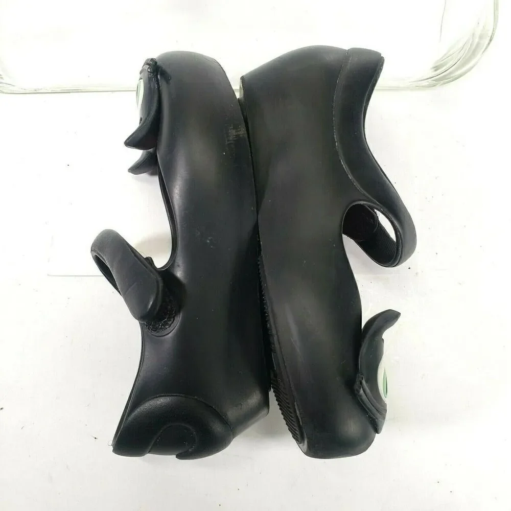 Mini Melissa girls size 7 black‎ cat ultragirl mary jane peep toe hook and loop